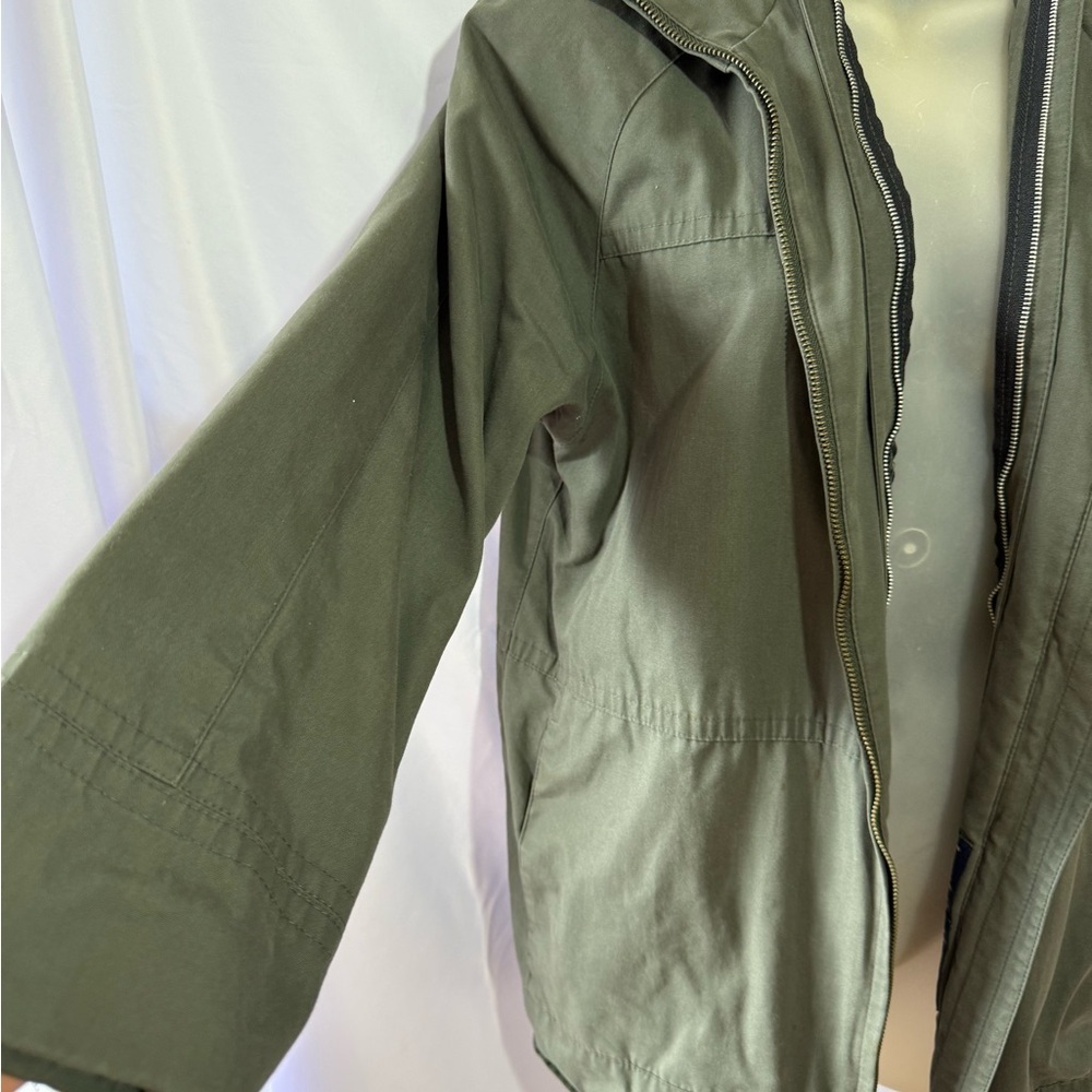 London Fog Military Style Jacket – Olive Green, Small Petite - Picture 3 of 6